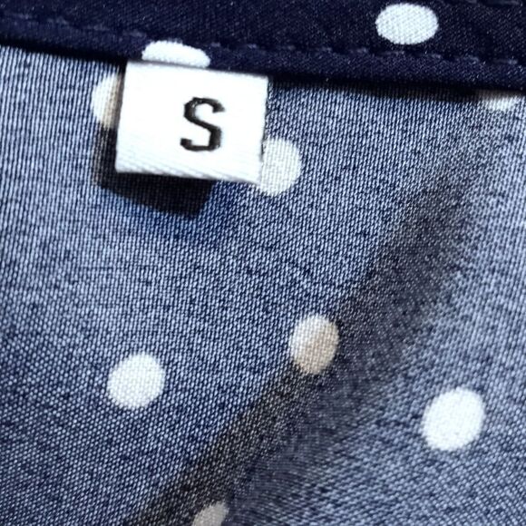 NAVY & WHITE POLKA-DOT DRESS SZ.S EUC - Picture 6 of 7